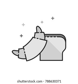 Bakery icon in flat outlined grayscale style. Vector illustration.