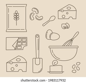 Bakery Icon in Line Art Vector
