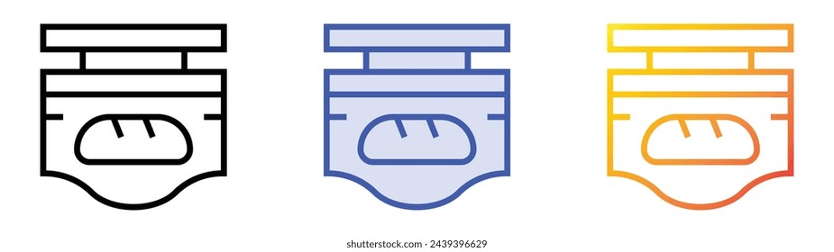 bakery icon. Linear, Blue Fill and Gradient Style Design Isolated On White Background