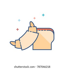 Bakery icon in outlined flat color style. Vector illustration.