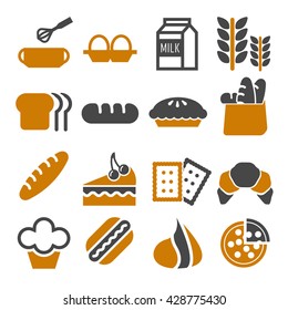 bakery icon set