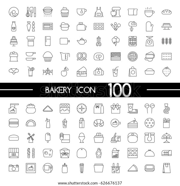 Bakery Icon Set Stock Vector (Royalty Free) 626676137 | Shutterstock