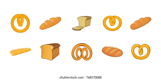 Bakery icon set. Cartoon set of bakery vector icons for your web design isolated on white background