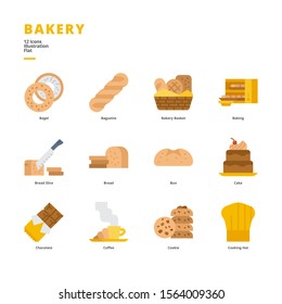 Bakery icon set for digital media and printing media.