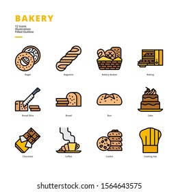 Bakery icon set for digital media and printing media.