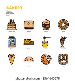 Bakery icon set for digital media and printing media.