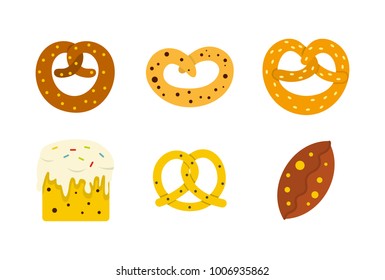 Bakery icon set. Flat set of bakery vector icons for web design isolated on white background