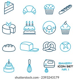 bakery icon set - isolated on white background