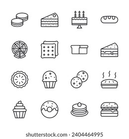 Bakery icon set isolated on white