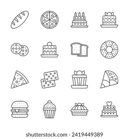 Bakery icon set isolated on white