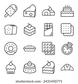 Bakery icon set isolated on white