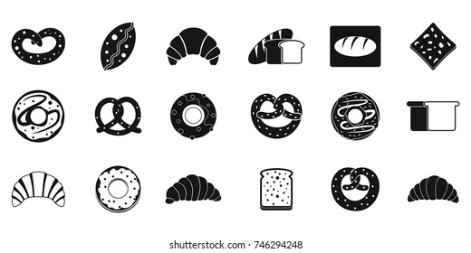 Bakery icon set. Simple set of bakery vector icons for web design isolated on white background