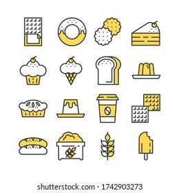 bakery icon set, Sweet, Dessert icon set