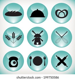 Bakery icon set vector 