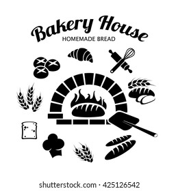 Bakery icon set vector 