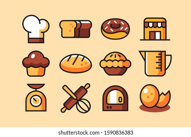 Bakery icon set vector design