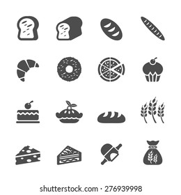 bakery icon set, vector eps10.