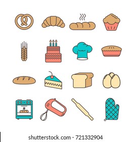 Bakery Icon Set. Vector Illustration