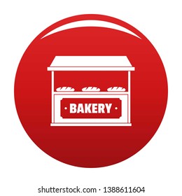 Bakery icon. Simple illustration of bakery vector icon for any design red