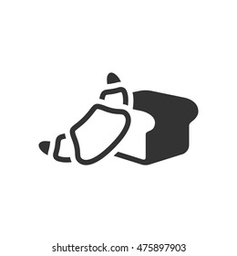 Bakery icon in single color. Bread food breakfast meal croissant