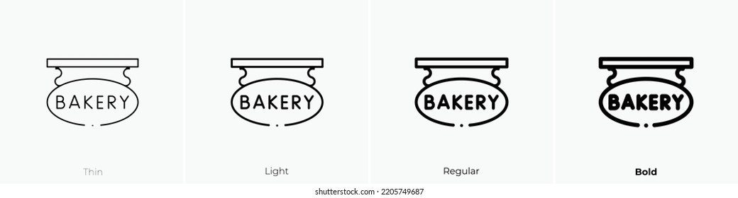 bakery icon. Thin, Light Regular And Bold style design isolated on white background
