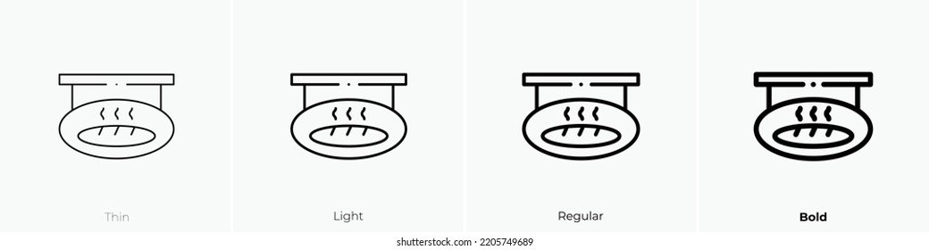 bakery icon. Thin, Light Regular And Bold style design isolated on white background