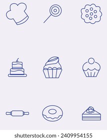 bakery icon vector image .vector line icons.