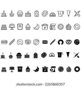 Bakery icon vector set. cooking illustration sign collection. bake symbol.