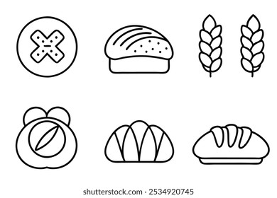 Bakery Icons Artistic Line Art for Bakery Enthusiasts