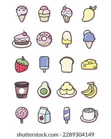 iconos de panadería conjunto bonito para diseño gráfico y web.