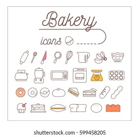 Bakery Icons Design Set.Vector Illustration