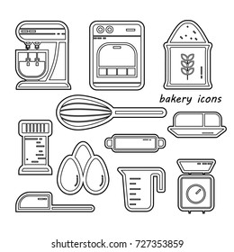 Bakery Icons Flat Line