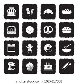 Bakery Icons. Grunge Black Flat Design. Vector Illustration.