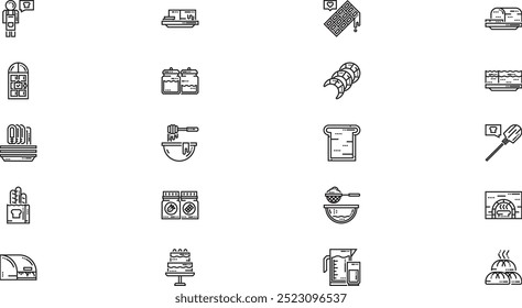 Bakery icons High-Quality Vector Icons Collection with Editable Stroke. Ideal for Professional and Creative Projects.