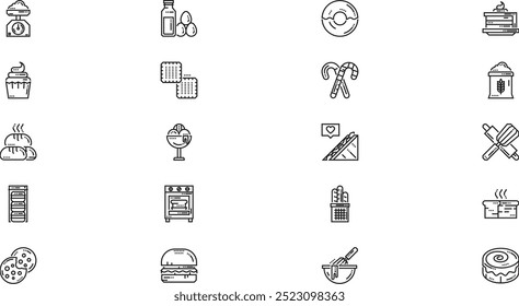 Bakery icons High-Quality Vector Icons Collection with Editable Stroke. Ideal for Professional and Creative Projects.