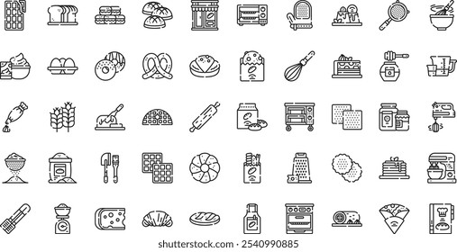 Bakery icons High-Quality Vector Icons Collection with Editable Stroke. Ideal for Professional and Creative Projects.