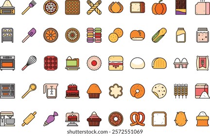 Bakery icons High-Quality Vector Icons Collection with Editable Stroke. Ideal for Professional and Creative Projects.