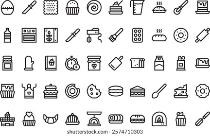 Bakery icons High-Quality Vector Icons Collection with Editable Stroke. Ideal for Professional and Creative Projects