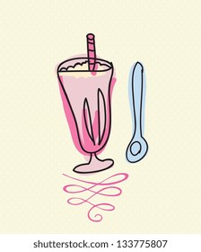 Bakery Icons on beige background ( collection set). Vector illustration