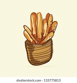 Bakery Icons on beige background ( collection set). Vector illustration
