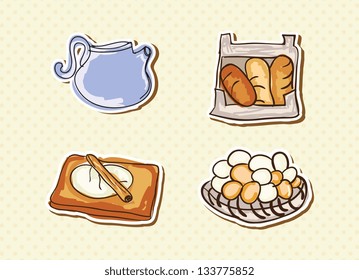 Bakery Icons on beige background ( collection set). Vector illustration