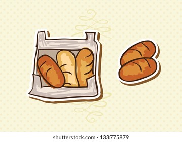 Bakery Icons on beige background ( collection set). Vector illustration