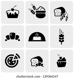 Bakery icons on grey