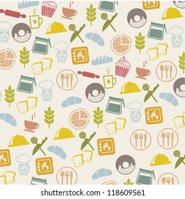 Bakery Icons Over Beige Background Vector Stock Vector (Royalty Free ...