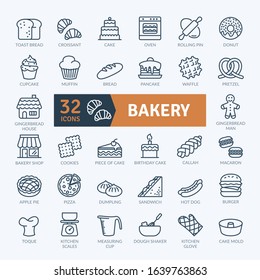 Bakery Icons Pack. Thin line icons set. Flaticon collection set. Simple vector icons