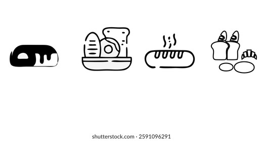 Bakery Icons Pack. Thin line icons set. Flaticon collection set. Simple vector icons