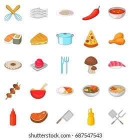Bakery icons set. Cartoon set of 25 bakery vector icons for web isolated on white background