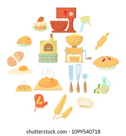 Bakery icons set. Cartoon illustration of 16 bakery vector icons for web