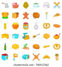 Bakery icons set. Cartoon style of 36 bakery vector icons for web isolated on white background