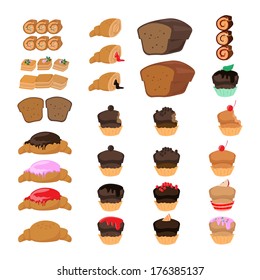 Bakery Icons Set - Isolated On White Background - Vector Illustration, Graphic Design Editable For Your Design.
